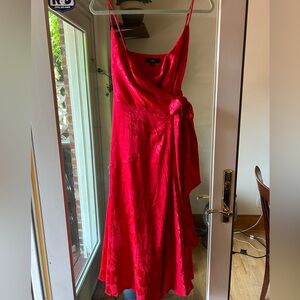 Right for Romance Red Floral Midi Dress